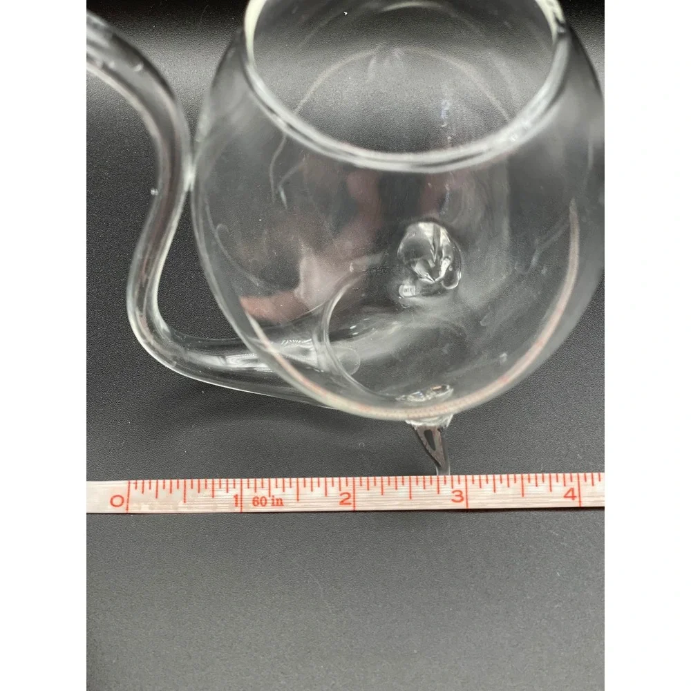 Vampire Port Sipper Glass with‎ Built-in Straw Tripod Footed Clear Glass 4.5